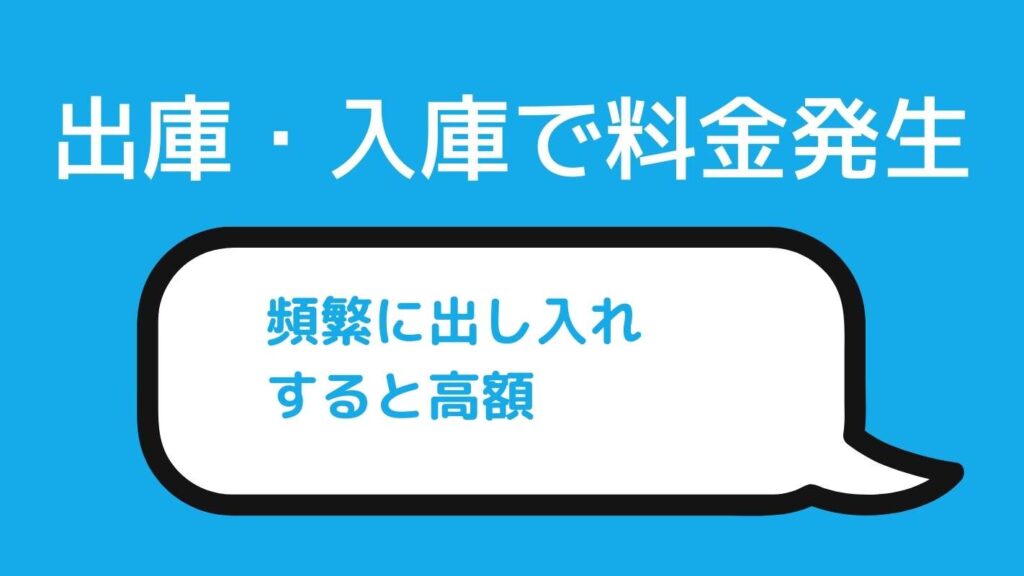 宅トラは出し入れのたびに料金がかかる